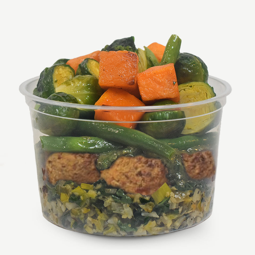 Vegan Meatballs w/ Pesto